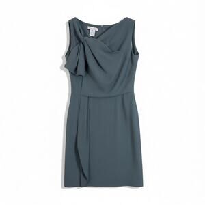 Oscar de la Renta Silk Black Sleeveless Draped Cocktail Dress Size 4 Formal LBD